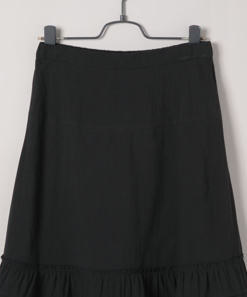 JEANASIS（ジーナシス）の「コットンティアードスカート/498337（スカート・レディース・ホワイト/ブラック・FREE）」の4枚目の写真