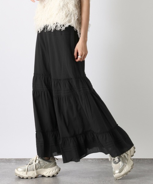 JEANASIS（ジーナシス）の「コットンティアードスカート/498337（スカート・レディース・ホワイト/ブラック・FREE）」の12枚目の写真
