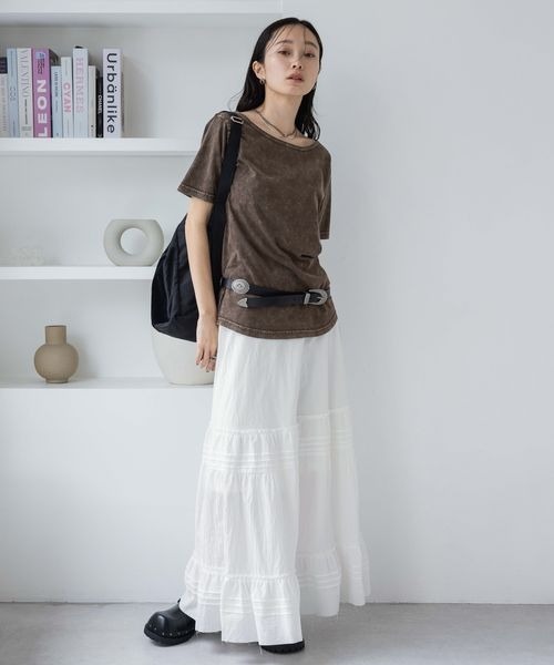 JEANASIS（ジーナシス）の「コットンティアードスカート/498337（スカート・レディース・ホワイト/ブラック・FREE）」の19枚目の写真