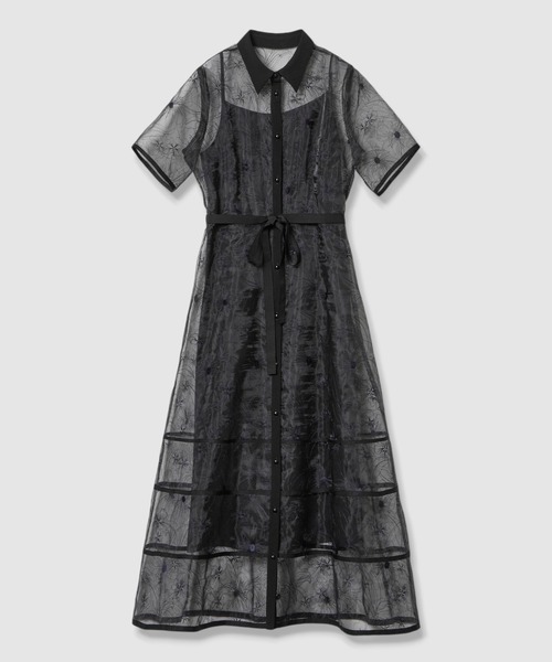 セール】【LOULOU WILLOUGHBY】オーガンジーフラワー刺繍ワンピース