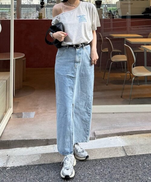 DISCOAT(ディスコート)の「【umm.】ワンショルロゴT(Tシャツ/カットソー・レディース・ネイビー/ライトグレー・FREE)」の11枚目の写真