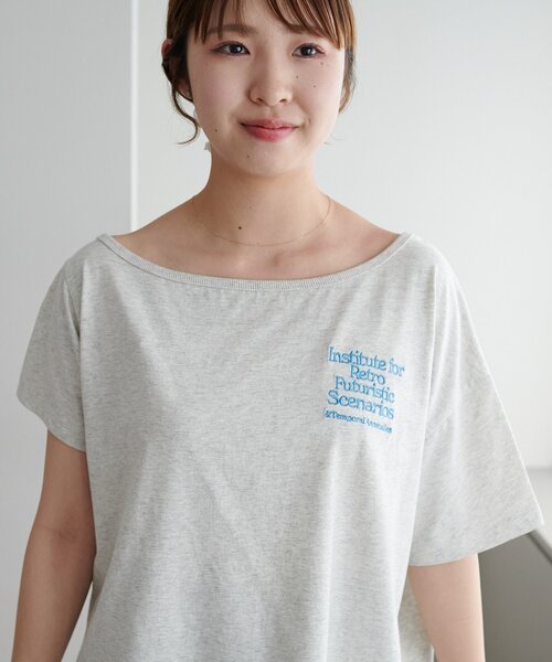 DISCOAT(ディスコート)の「【umm.】ワンショルロゴT(Tシャツ/カットソー・レディース・ネイビー/ライトグレー・FREE)」の13枚目の写真
