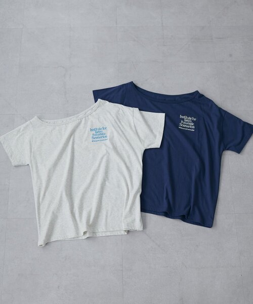 DISCOAT(ディスコート)の「【umm.】ワンショルロゴT(Tシャツ/カットソー・レディース・ネイビー/ライトグレー・FREE)」の19枚目の写真