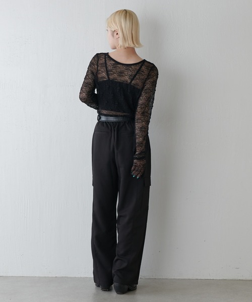 Lui's(ルイス)の「レースロングスリーブトップス(Tシャツ/カットソー・レディース・ブラック/オフホワイト・FREE)」の9枚目の写真