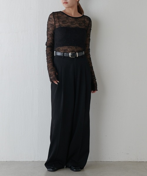 Lui's(ルイス)の「レースロングスリーブトップス(Tシャツ/カットソー・レディース・ブラック/オフホワイト・FREE)」の10枚目の写真