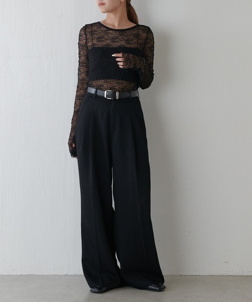 Lui's(ルイス)の「レースロングスリーブトップス(Tシャツ/カットソー・レディース・ブラック/オフホワイト・FREE)」の11枚目の写真