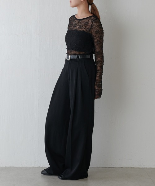 Lui's(ルイス)の「レースロングスリーブトップス(Tシャツ/カットソー・レディース・ブラック/オフホワイト・FREE)」の13枚目の写真