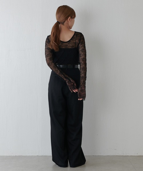 Lui's(ルイス)の「レースロングスリーブトップス(Tシャツ/カットソー・レディース・ブラック/オフホワイト・FREE)」の14枚目の写真