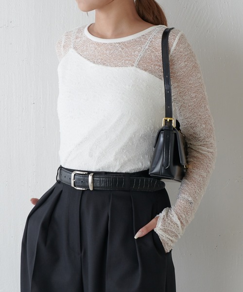 Lui's(ルイス)の「レースロングスリーブトップス(Tシャツ/カットソー・レディース・ブラック/オフホワイト・FREE)」の16枚目の写真