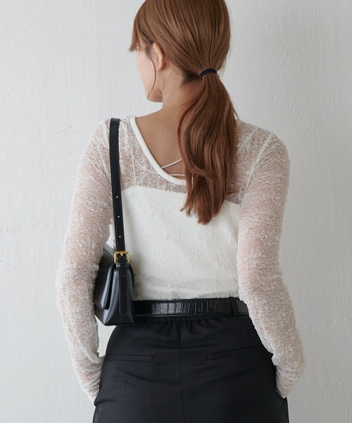 Lui's(ルイス)の「レースロングスリーブトップス(Tシャツ/カットソー・レディース・ブラック/オフホワイト・FREE)」の17枚目の写真