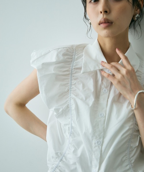 シャーリングバルーンフレンチシャツ（シャツ/ブラウス）｜Trish