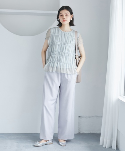 セール】楊柳シャーリングシアートップス（Tシャツ/カットソー）｜ROPE