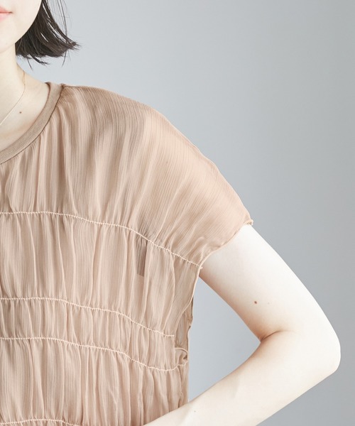 楊柳シャーリングシアートップス（Tシャツ/カットソー）｜ROPE
