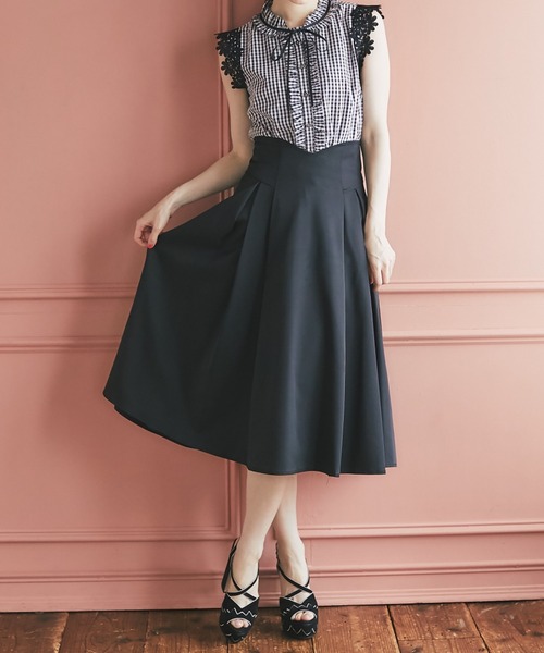 Mystrada❤︎バック釦ギンガムチェックシフォンブラウス 22fabric】ギンガムチェックブラウス（82033505