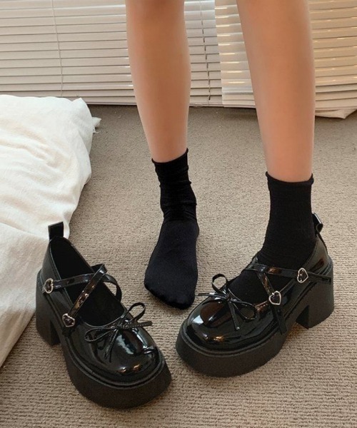 Ritzy（リッツィー）の「厚底 リボンデザインヒールパンプス/シューズ（ローファー・レディース・ホワイト/シルバー/ブラック・23/24/22.5/24.5/23.5/25）」の8枚目の写真