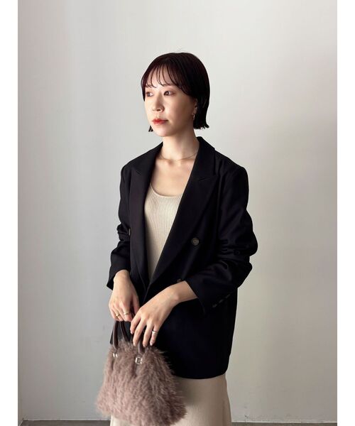 LAGUNAMOON（ラグナムーン）の「ダブルブレストテーラードジャケット（テーラードジャケット・レディース・ブラック/ブラウン/ベージュ・FREE）」の2枚目の写真