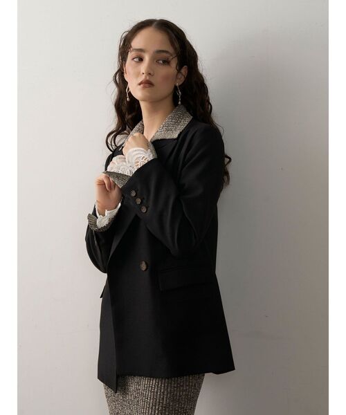 LAGUNAMOON（ラグナムーン）の「ダブルブレストテーラードジャケット（テーラードジャケット・レディース・ブラック/ブラウン/ベージュ・FREE）」の11枚目の写真