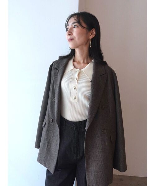 LAGUNAMOON（ラグナムーン）の「ダブルブレストテーラードジャケット（テーラードジャケット・レディース・ブラック/ブラウン/ベージュ・FREE）」の13枚目の写真