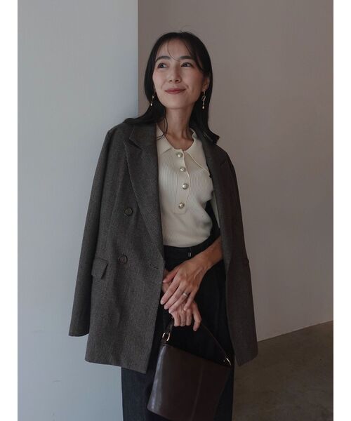 LAGUNAMOON（ラグナムーン）の「ダブルブレストテーラードジャケット（テーラードジャケット・レディース・ブラック/ブラウン/ベージュ・FREE）」の17枚目の写真