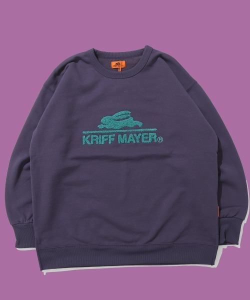 KRIFF MAYER Lady's Collection(クリフメイヤーレディースコレクション)の「【乾きやすい】サガラ刺繍裏起毛クルー(ロゴ)(スウェット・レディース・ブラウン/ナチュラル/パープル/ベージュ/チャコール/カラフル/グリーン/レッド・LARGE/MEDIUM)」の7枚目の写真