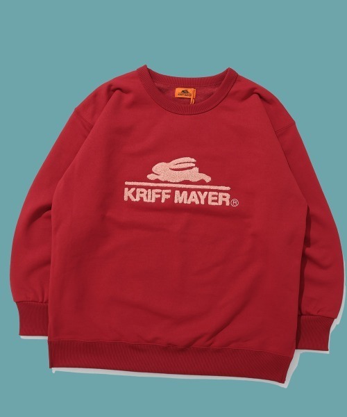 KRIFF MAYER Lady's Collection(クリフメイヤーレディースコレクション)の「【乾きやすい】サガラ刺繍裏起毛クルー(ロゴ)(スウェット・レディース・ブラウン/ナチュラル/パープル/ベージュ/チャコール/カラフル/グリーン/レッド・LARGE/MEDIUM)」の8枚目の写真