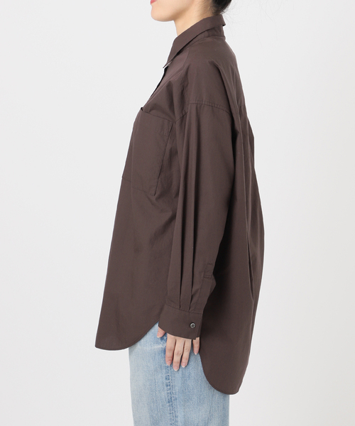 スピックアンドスパン＊50コットンオーバーシャツ＊ブラウン＊美品 追加》50コットンオーバーシャツ（シャツ／ブラウス）｜Spick