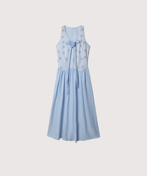 Romantic Floral Print Vest Dress