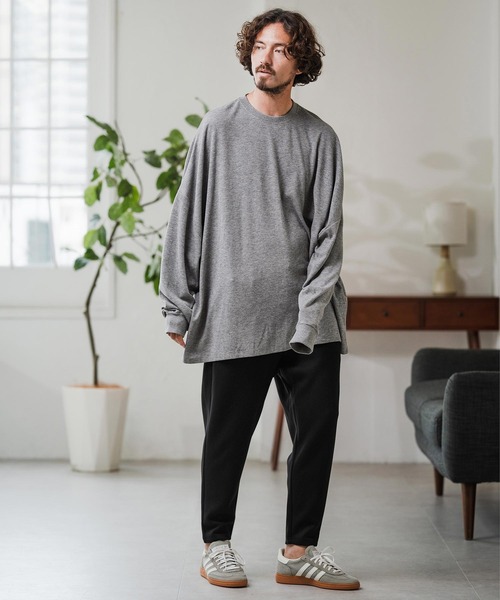 Magine(マージン)の「mlt5319-Cut-and-Sew Knitwear Pullover ロングスリーブTシャツ(Tシャツ/カットソー・メンズ・ブラック/チャコールグレー/グレー・48/46/44)」の21枚目の写真