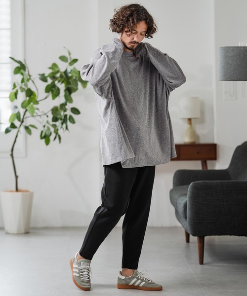 Magine(マージン)の「mlt5319-Cut-and-Sew Knitwear Pullover ロングスリーブTシャツ(Tシャツ/カットソー・メンズ・ブラック/チャコールグレー/グレー・48/46/44)」の20枚目の写真