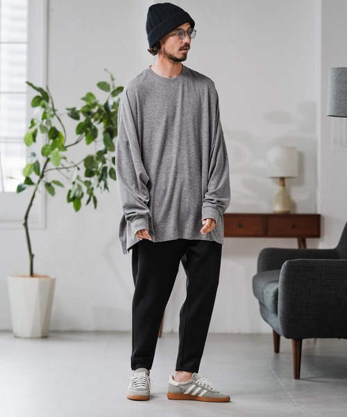 Magine(マージン)の「mlt5319-Cut-and-Sew Knitwear Pullover ロングスリーブTシャツ(Tシャツ/カットソー・メンズ・ブラック/チャコールグレー/グレー・48/46/44)」の19枚目の写真