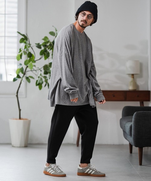 Magine(マージン)の「mlt5319-Cut-and-Sew Knitwear Pullover ロングスリーブTシャツ(Tシャツ/カットソー・メンズ・ブラック/チャコールグレー/グレー・48/46/44)」の18枚目の写真