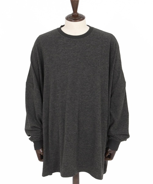 Magine(マージン)の「mlt5319-Cut-and-Sew Knitwear Pullover ロングスリーブTシャツ(Tシャツ/カットソー・メンズ・ブラック/チャコールグレー/グレー・48/46/44)」の10枚目の写真