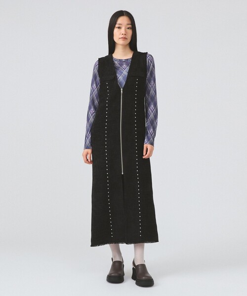 Ray BEAMS(レイビームス)の「アーガイルプリント クルーネック トップス(Tシャツ/カットソー・レディース・ブラウン/パープル・ONE SIZE)」の12枚目の写真