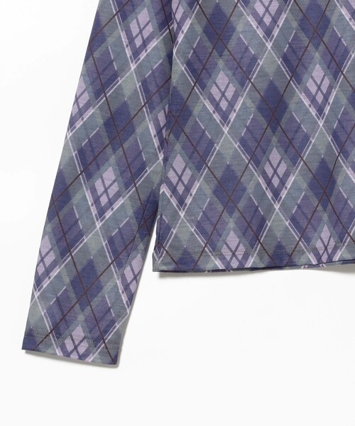 Ray BEAMS(レイビームス)の「アーガイルプリント クルーネック トップス(Tシャツ/カットソー・レディース・ブラウン/パープル・ONE SIZE)」の18枚目の写真