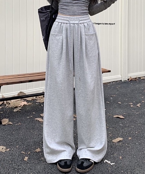 SHEPP（シープ）の「【お気に入り8400人突破！】フロントポケット スウェット イージーワイドパンツ（スウェットパンツ・レディース・グレー/ブラック/ネイビー・M/L）」の15枚目の写真