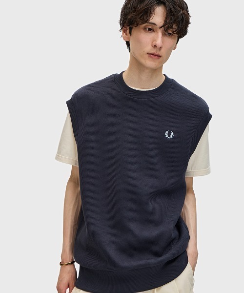 フレッドペリー　FRED PERRY ベスト Crew Neck Ribbed Vest／クルーネックリブベスト（ベスト