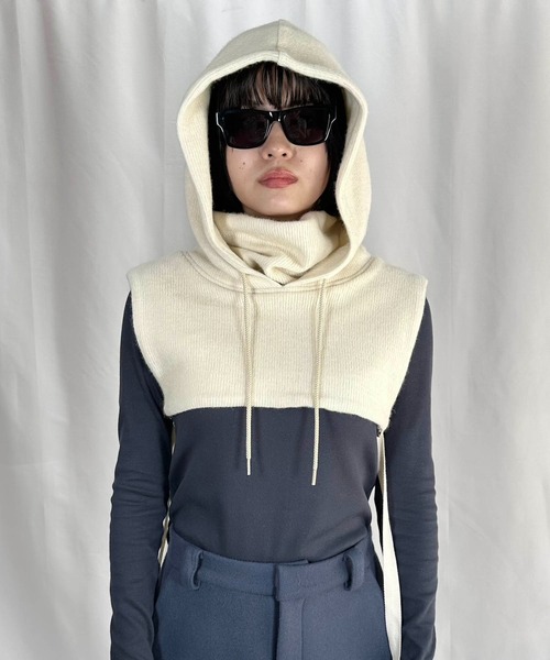 G.V.G.V.(ジーヴィージーヴィー)の「BALACLAVA(ネックウォーマー/スヌード・メンズ・アイボリー系/ダークグレー・ONE SIZE)」の2枚目の写真
