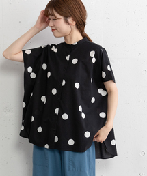 POU DOU DOU | ランダムドットバンドカラーシャツ(シャツ/ブラウス)