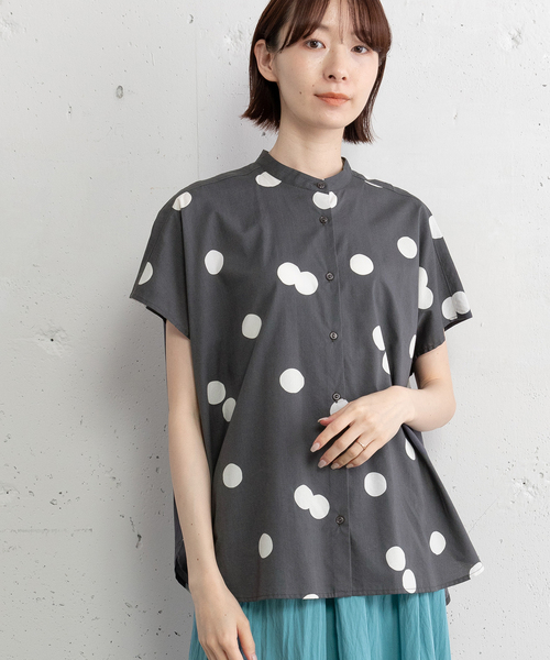 POU DOU DOU(プードゥドゥ)の「ランダムドットバンドカラーシャツ(シャツ/ブラウス・レディース・ブラック/ダークグレー・M)」の20枚目の写真