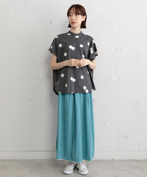 POU DOU DOU(プードゥドゥ)の「ランダムドットバンドカラーシャツ(シャツ/ブラウス・レディース・ブラック/ダークグレー・M)」の19枚目の写真