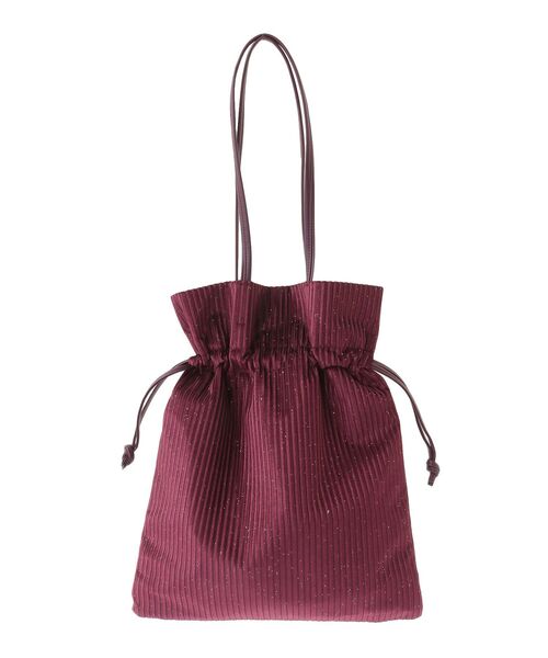 Green　Parks（グリーンパークス）の「andmikka.ラメベロアプリーツ巾着バッグ（ハンドバッグ・レディース・ブラック/カーキ/ボルドー/ブラウン/ベージュ・FREE）」の19枚目の写真