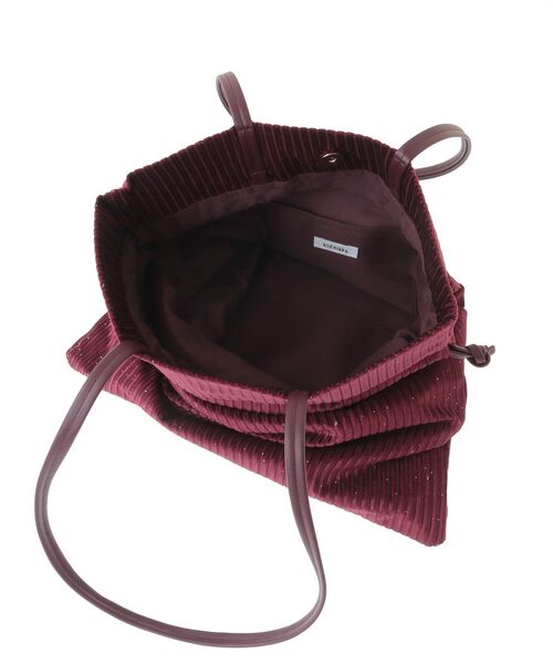 Green　Parks（グリーンパークス）の「andmikka.ラメベロアプリーツ巾着バッグ（ハンドバッグ・レディース・ブラック/カーキ/ボルドー/ブラウン/ベージュ・FREE）」の11枚目の写真