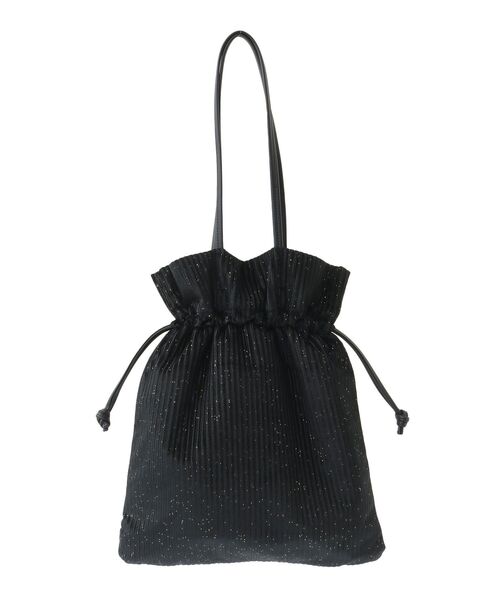 Green　Parks（グリーンパークス）の「andmikka.ラメベロアプリーツ巾着バッグ（ハンドバッグ・レディース・ブラック/カーキ/ボルドー/ブラウン/ベージュ・FREE）」の10枚目の写真