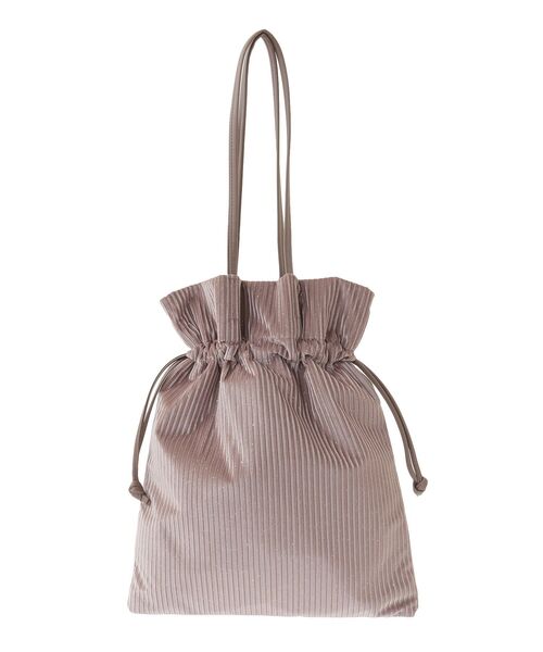 Green　Parks（グリーンパークス）の「andmikka.ラメベロアプリーツ巾着バッグ（ハンドバッグ・レディース・ブラック/カーキ/ボルドー/ブラウン/ベージュ・FREE）」の8枚目の写真