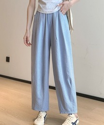 ワイドパンツ サマーパンツ 夏服 ストレート ウエストゴムパンツ