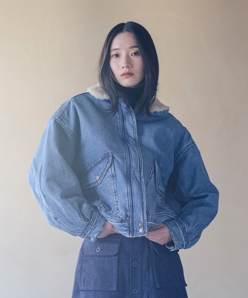 カウハイド スリムフィット ボンバージャケット Levi's/リーバイス シェルパ ボンバージャケット（デニムジャケット