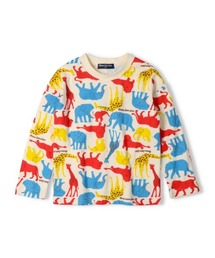 Moujonjon | 動物・車総柄接結長袖Tシャツ(Tシャツ/カットソー)