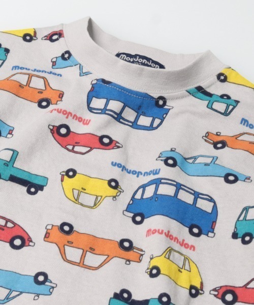 Moujonjon（ムージョンジョン）の「動物・車総柄接結長袖Tシャツ（Tシャツ/カットソー・キッズ・グレー/オフホワイト・140/130/120/110/100/90/80）」の4枚目の写真