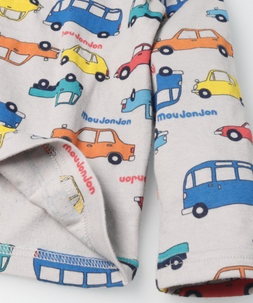 Moujonjon（ムージョンジョン）の「動物・車総柄接結長袖Tシャツ（Tシャツ/カットソー・キッズ・グレー/オフホワイト・140/130/120/110/100/90/80）」の5枚目の写真