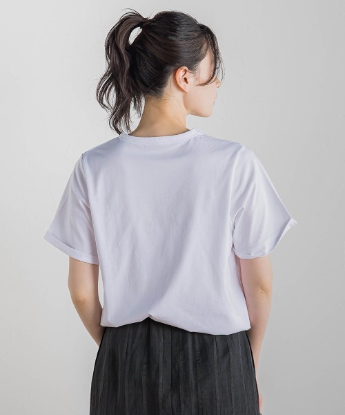 Droite lautreamont(ドロワットロートレアモン)の「フリンジコードロゴTシャツ≪手洗い可能≫(Tシャツ/カットソー・レディース・オフホワイト/ブラック・M)」の12枚目の写真